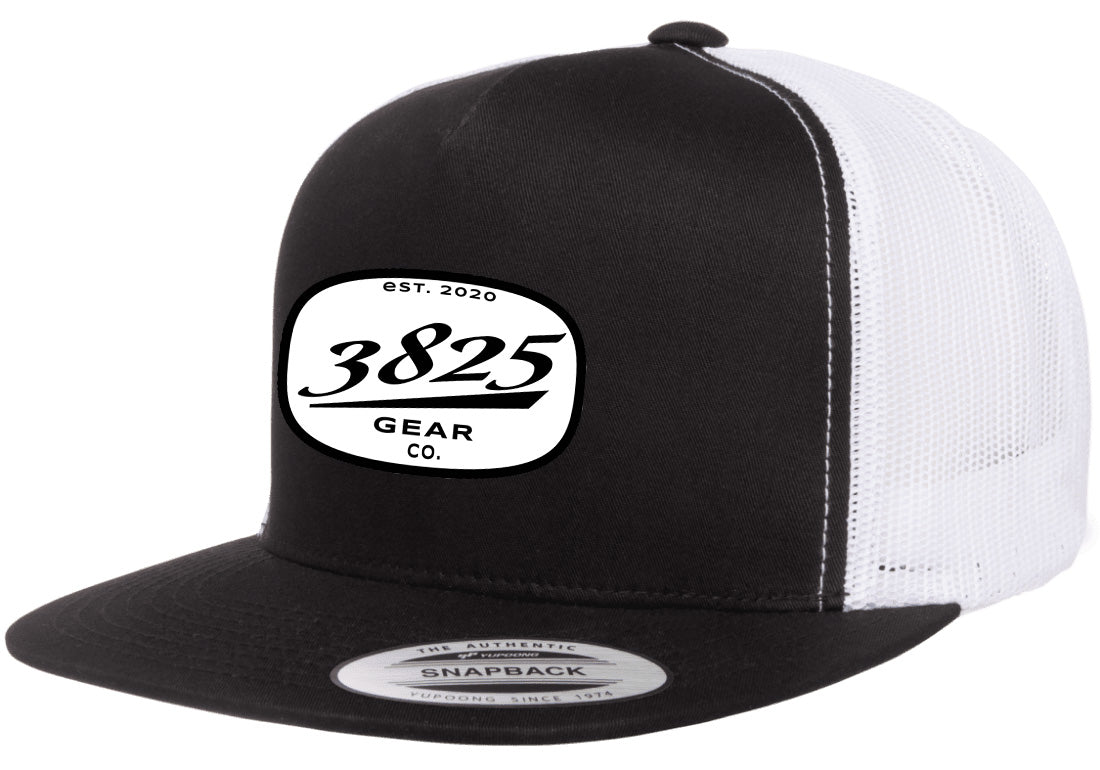 BLACK WHITE VINTAGE PATCH HAT – 3825 Gear