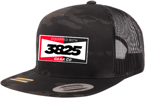 BLACK EQUIPPED CAMO HAT